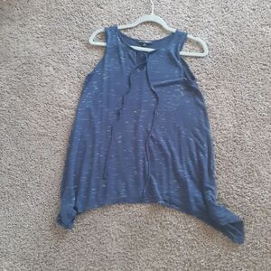 Green Envelope Navy Blue Long Lined Tank Top Small